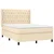Vidaxl Box spring postelja z vzmetnico krem 140x200 cm blago