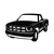 Wallity Zidna dekoracija Chevrolet C-K (1994 - 1996), 60 x 39 cm, Crna