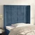 Vidaxl Vzglavje z ušesi temno modro 83x16x118/128 cm žamet