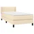 Vidaxl Box spring postelja z vzmetnico krem 80x200 cm blago