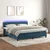 Vidaxl Box spring postelja z vzmetnico LED temno modra 160x200cm žamet
