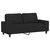 2-dijelni set sofa crni od tkanine