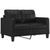 3-dijelni set sofa s jastucima crni od umjetne kože