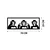 Wallity Zidna dekoracija Three Monkeys-M, 70x25 cm, 1.2mm, Crna