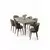 HANAH HOME Rasklopivi trpezarijski sto i stolice (7 delova) Asfel Travertine Cappuccino
