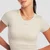 GymBeam Women‘s Aura Cropped T-Shirt Grey