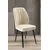 Hanah Home set trpezarijskih stolica Platinum 6 kom, krem tkanina Jerry, crne metalne noge