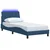 vidaXL posteljni okvir brez vzmetnice Modra 90x200cm Tkanina