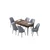 Hanah Home Set Trpezarijski sto i 6 stolica Zen, Sivo-braon