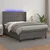 Vidaxl Box spring postelja z vzmetnico LED siva 140x200cm umetno usnje