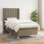 Vidaxl Box spring postelja z vzmetnico taupe 90x200 cm blago