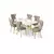 HANAH HOME Rasklopivi i trpezarijski sto i stolice (7 delova) Esla White Marble Gold Cappuccino