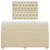 Vidaxl Box spring postelja z vzmetnico krem 120x190 cm blago