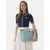 Tommy Hilfiger Ročna torba Th Statement Leather Bag Suede AW0AW18402 Svetlo modra