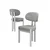 Hanah Home set trpezarijskih stolica Dore 6 kom, siva tkanina Babyface, bele metalne noge