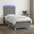 shumee Box spring postelja z vzmetnico LED temno siva 100x200 cm blago