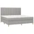 Greatstore Box spring postelja z vzmetnico LED sv. siva 200x200 cm blago