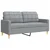 4-dijelni set sofa s tabureom jastucima svjetlosivi od tkanine