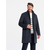 Ombre Mens unbuttoned coat with wool - navy blue