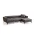 Atelier del Sofa Ugaona garnitura Hamlet 95x77x270cm Tamnosiva