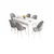 Hanah Home Set Trpezarijski sto i 6 stolica Roz, Sivo-beli