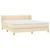 Vidaxl Box spring postelja z vzmetnico krem 160x200 cm blago