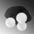 Opviq Luster Well-11715, 37x44x25 cm, E14, Crni