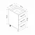 Hanah Home kuhinjski element Minar 4155, 40 cm, beli / antracit