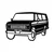 Wallity Zidna dekoracija FORD Club Wagon Old Van, 60 x 40 cm, Crna