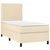 Vidaxl Box spring postelja z vzmetnico krem 90x190 cm blago