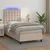 Vidaxl Box spring postelja z vzmetnico LED kapučino 80x200cm um. usnje