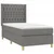 Vidaxl Box spring postelja z vzmetnico temno siva 100x200 cm blago