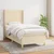 Vidaxl Box spring postelja z vzmetnico krem 90x200 cm blago