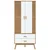 Vidaxl Garderobna omara OLDEN belo rjava 76,5x53x172 cm trdna borovina