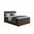 MID.YOU BOXSPRING POSTELJA 140 cm x 200 cm , tekstil, leseni material rjava