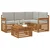 Set vanjskih sofa s jastukom 5 pcs Prirodna i svijetlo siva