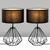 Opviq Set Stonih lampi Diamond-S-705, 25x25x43 cm, IP20, 2 komada, Crna