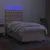 vidaXL Box spring postelja z vzmetnico LED krem 80x200 cm blago