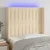 Vidaxl LED posteljno vzglavje krem 103x16x118/128 cm blago
