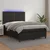 Vidaxl Box spring postelja z vzmetnico LED črna 140x190 cm um. usnje