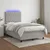 Vidaxl Box spring postelja z vzmetnico LED sv. siva 120x190 cm blago