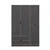 Hanah home Ormar Elina 140x208x52cm Antracit-Bež