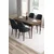Hanah Home trpezarijski set Tia, sto i 4 stolice, ploča u dekoru drveta Baroque, antracit tkanina Babyface