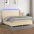Vidaxl Box spring postelja z vzmetnico LED krem 200x200 cm blago