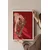 WallXpert uramljena slika 115262, beli tigar na crvenoj pozadini, 50 x 70 cm, beli ram