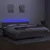 Vidaxl Box spring postelja z vzmetnico LED sv. siva 200x200 cm blago