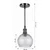 BRILAGI - LED luster na sajli RETRO GLASS 1xE27/60W/230V prečnik 25 cm crna/zadimljeno-siva