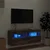 Zidni TV ormarić s LED svjetlima boja hrasta 100x30x40 cm