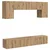 Set TV komoda Zidne 4 pcs Betonski sivi Konstruirano drvo