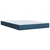 Vidaxl Box spring postelja z vzmetnico modra 140x190 cm blago